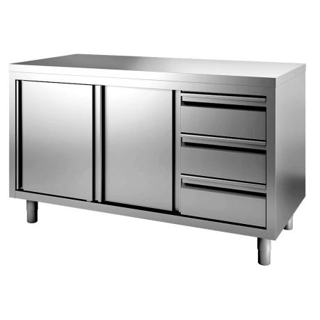 tavoli inox con cassettiera